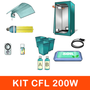 Kit Mini Grow Box CFL Fioritura 200W